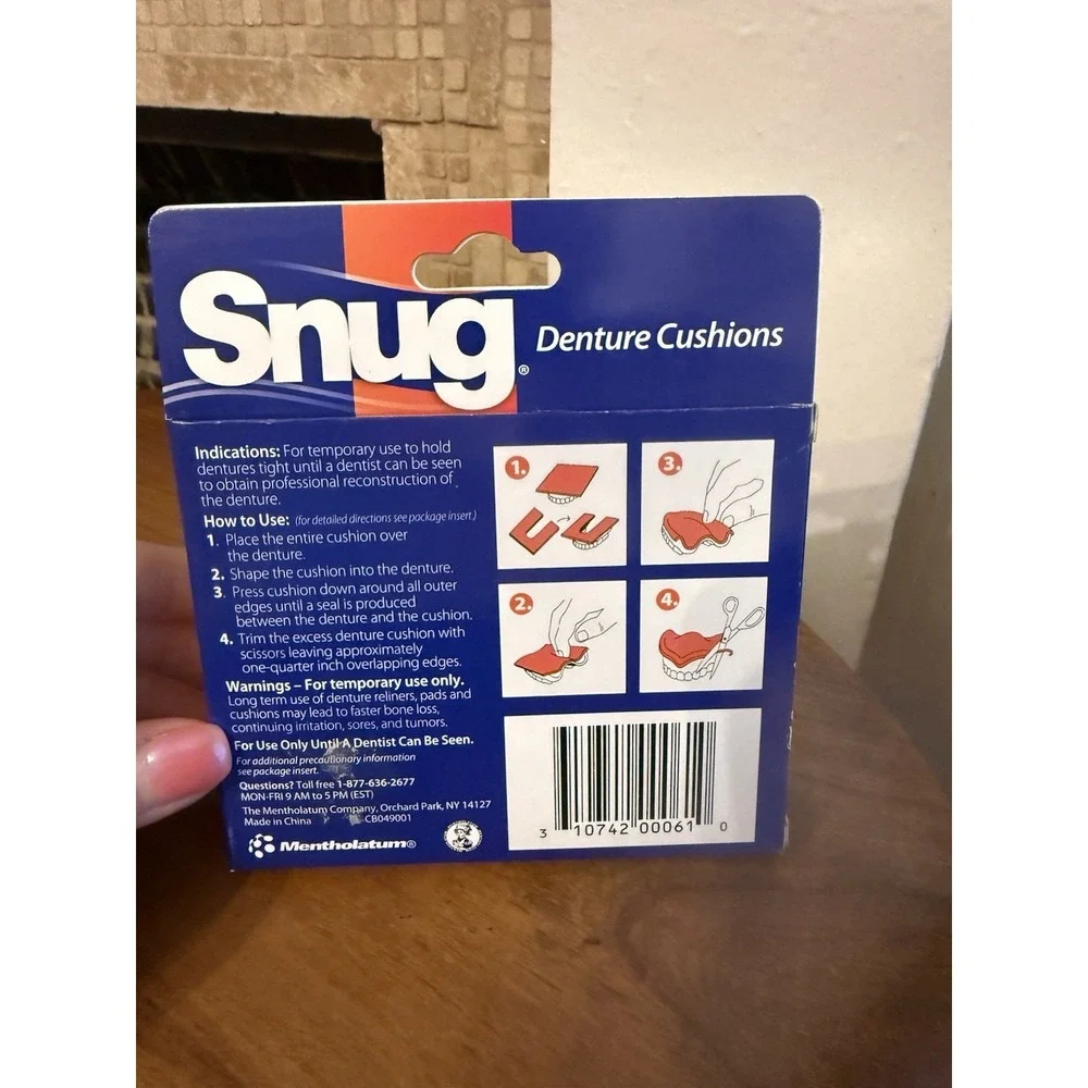 1 Box Snug Denture Cushions Large Size 2 Cushions New Old Stock Discontinued HTF